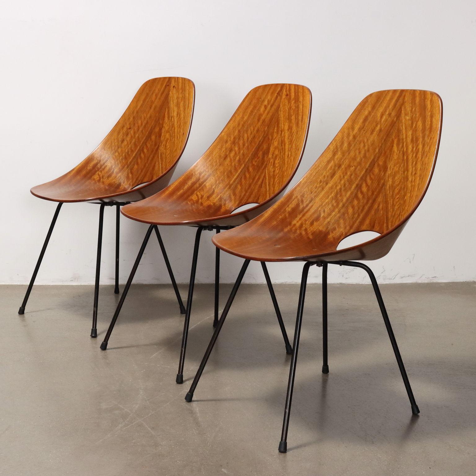 Sechs Vittorio Nobili 'Medea' Stühle für F.lli Tagliabue 1950-60er Jahre (Italienisch) im Angebot