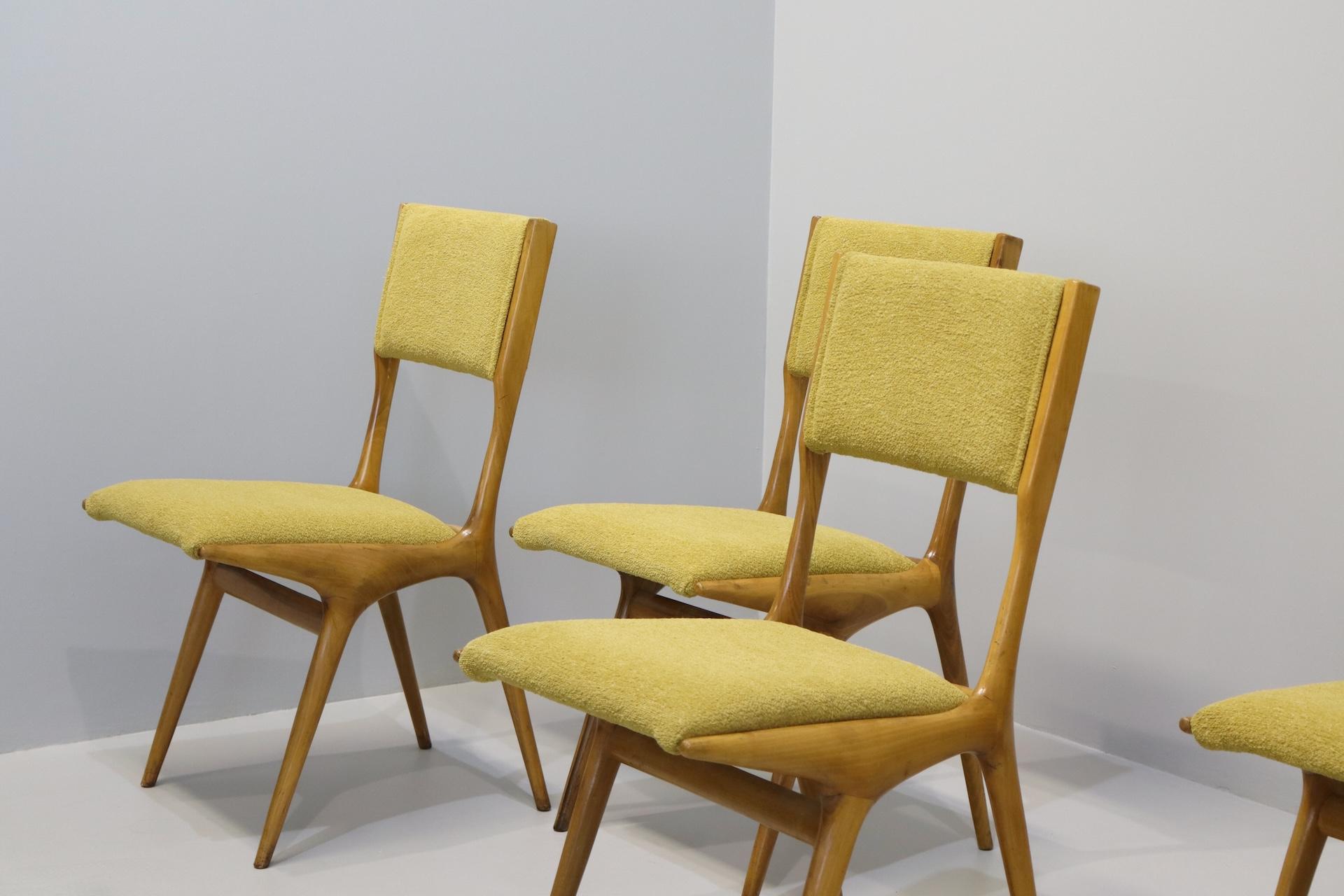 Sechs Stühle  modell '634', entworfen von Carlo de Carli und hergestellt von Casssina 1954 im Angebot 11