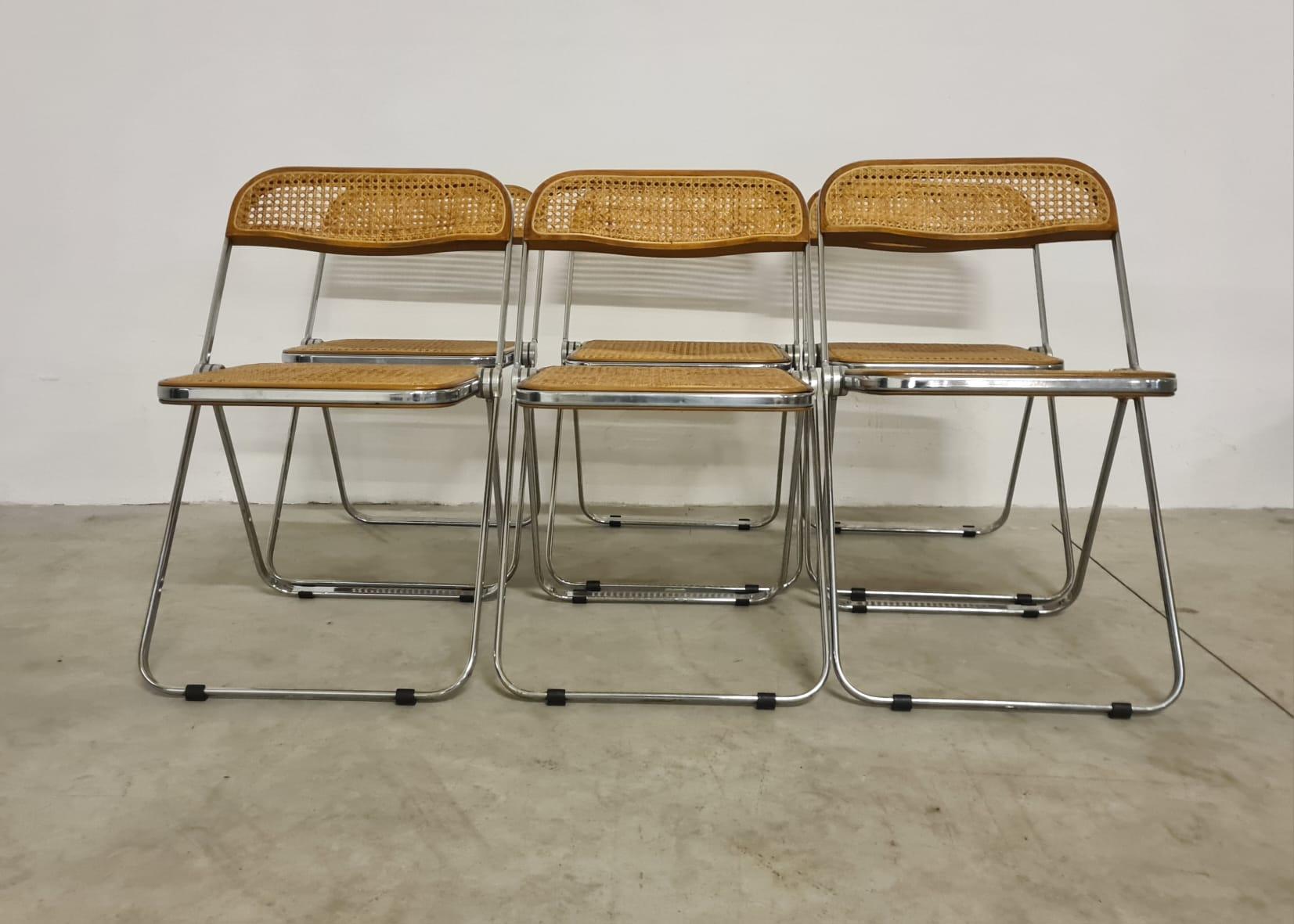 Sechs Plia-Stühle von Giancarlo Piretti für Anonima Castelli im Angebot 10