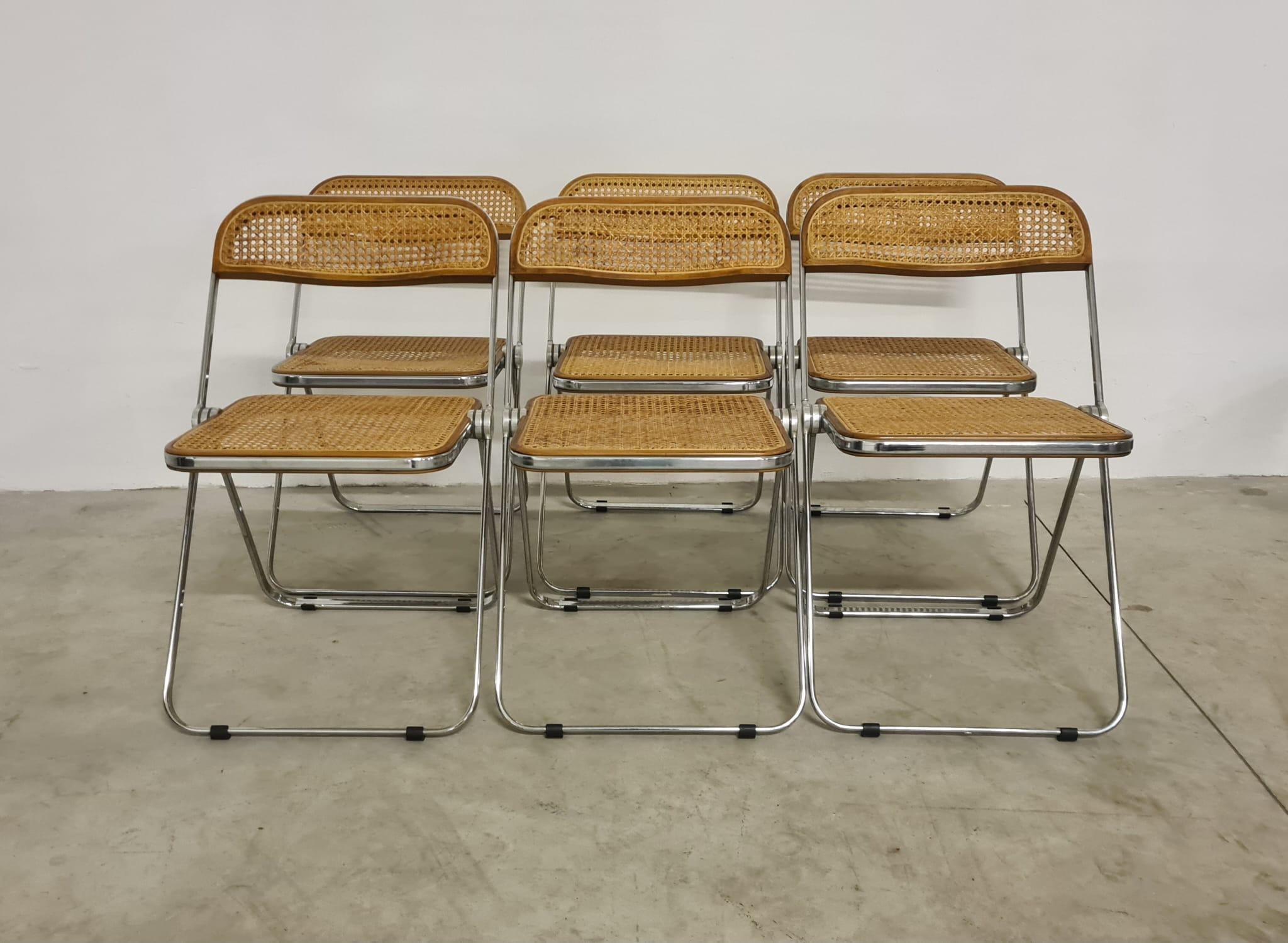 Sechs Plia-Stühle von Giancarlo Piretti für Anonima Castelli (Italian) im Angebot