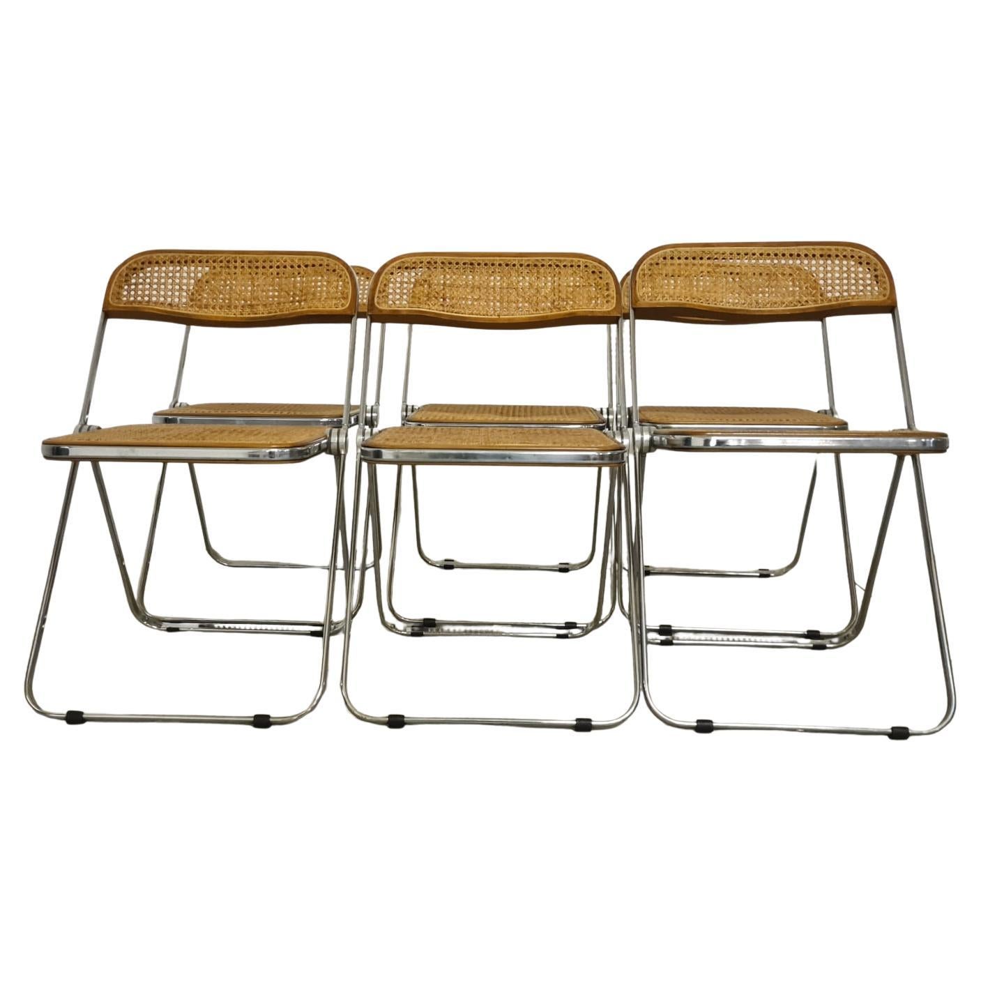 Six Plia Chairs by Giancarlo Piretti for Anonima Castelli