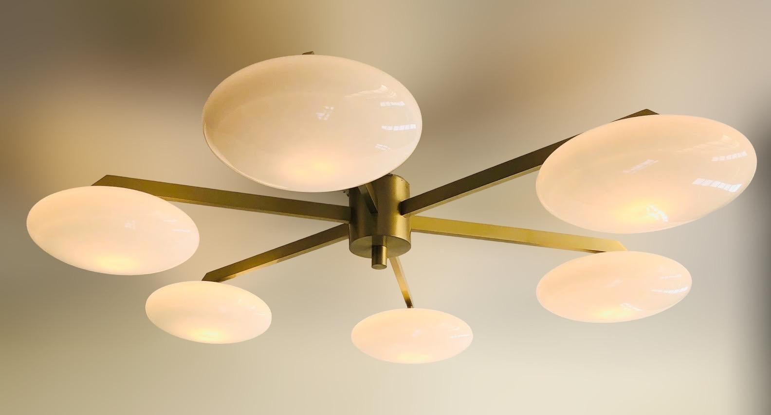 Mid-Century Modern Sei Shade Flush Mount by Fabio Ltd For Sale