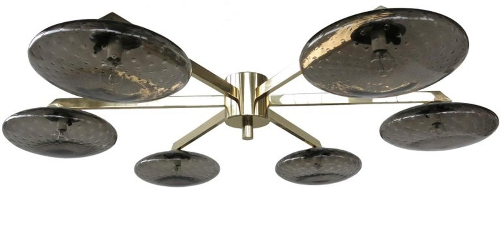 Italian Sei Shade Flush Mount by Fabio Ltd For Sale