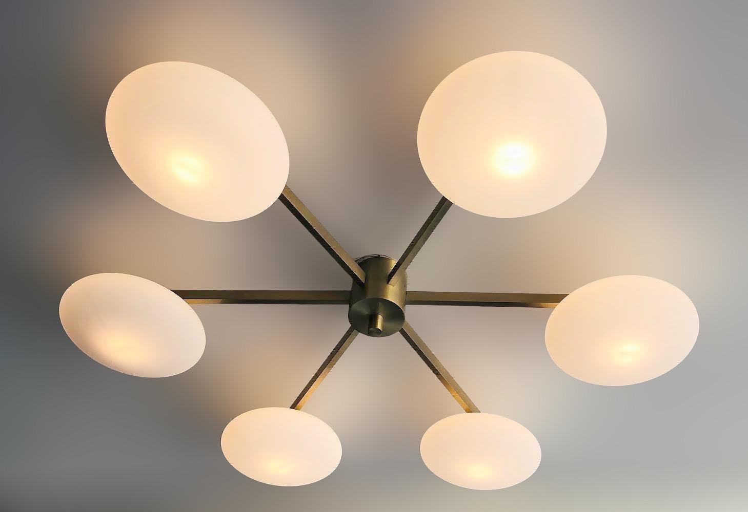 Italian Sei Shade Flush Mount by Fabio Ltd For Sale