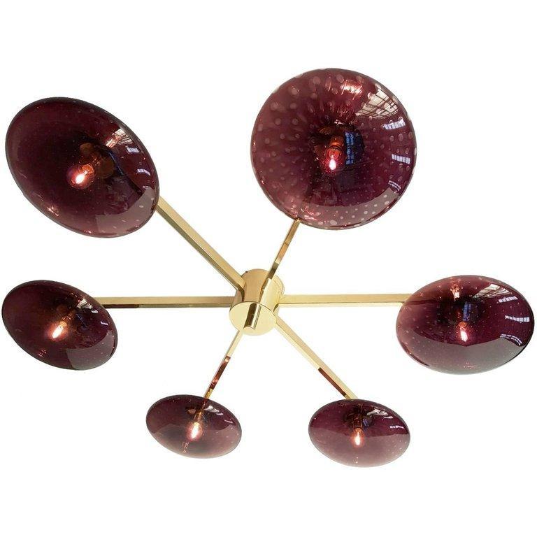 Italian Sei Shade Flush Mount by Fabio Ltd For Sale
