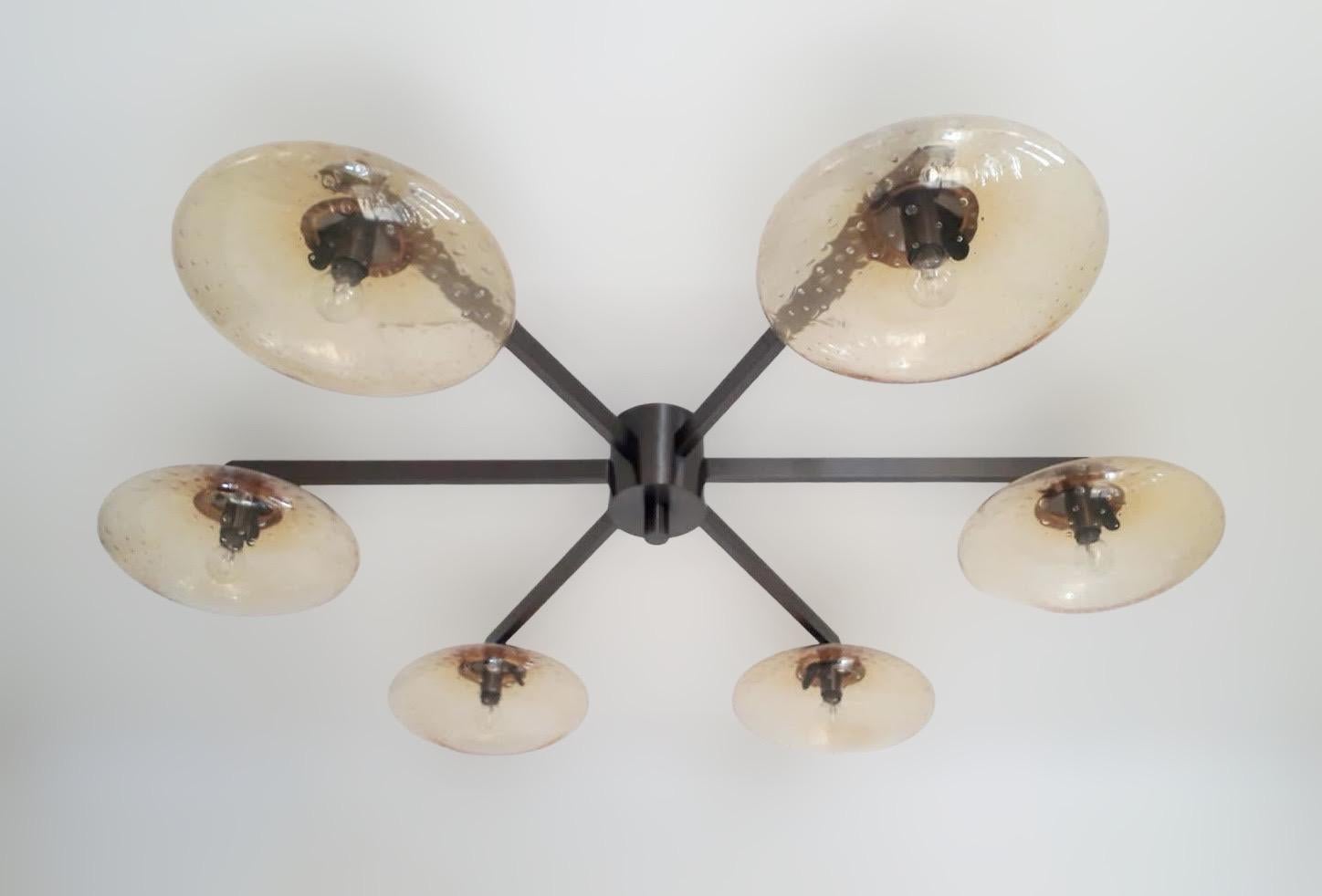 Italian Sei Shade Flush Mount / Sconce by Fabio Ltd For Sale
