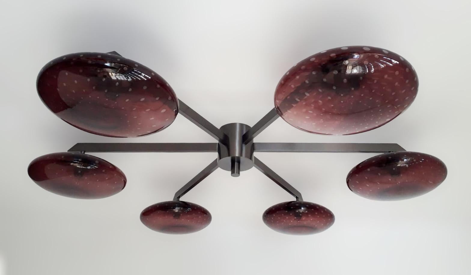 Italian Sei Shade Flush Mount / Sconce by Fabio Ltd For Sale