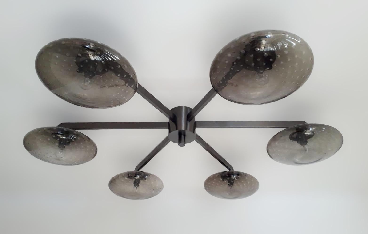 Italian Sei Shade Flush Mount / Sconce by Fabio Ltd For Sale