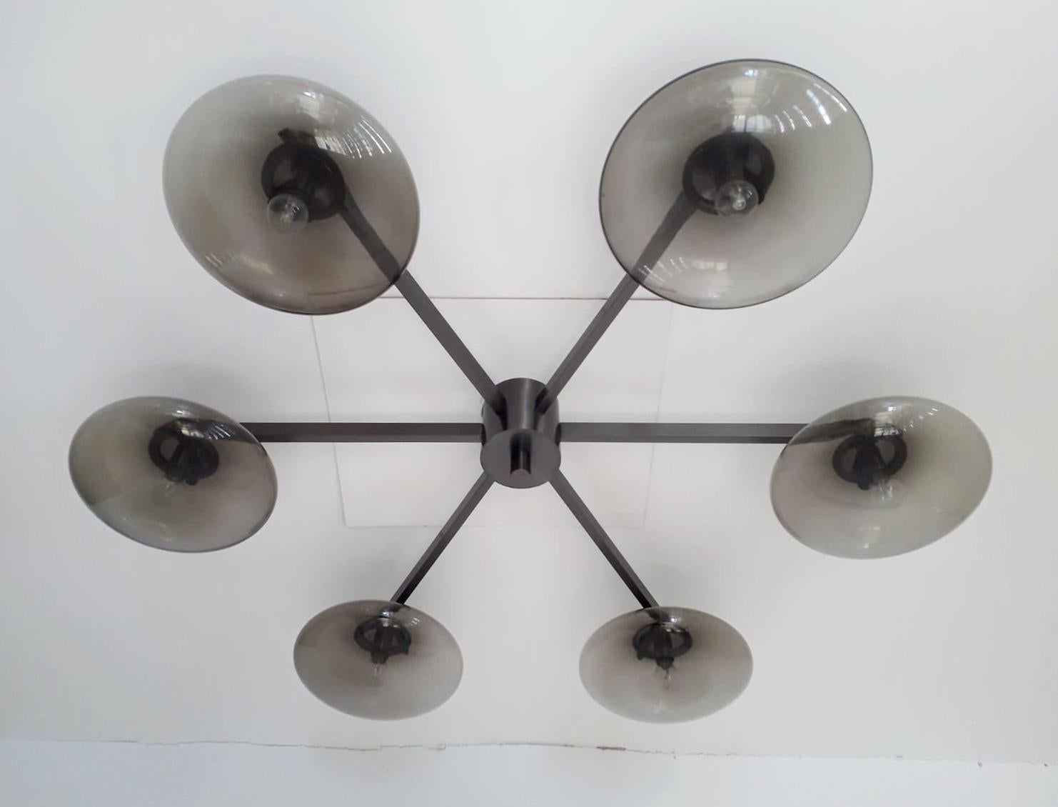 Italian Sei Shade Flush Mount / Sconce by Fabio Ltd For Sale