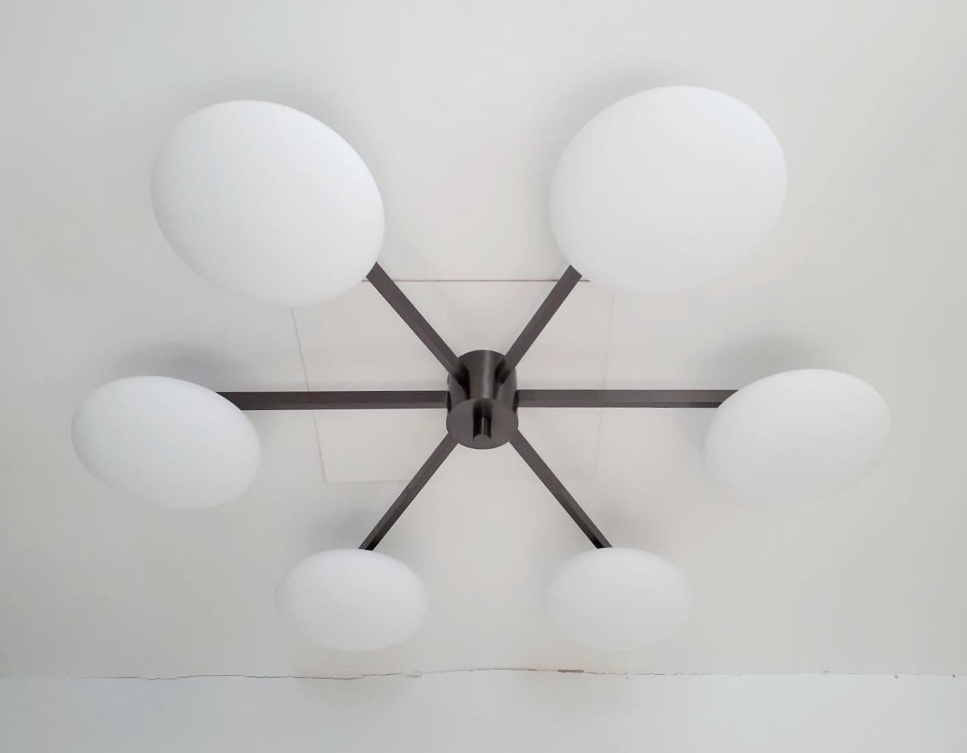 Italian Sei Shade Flush Mount / Sconce by Fabio Ltd For Sale