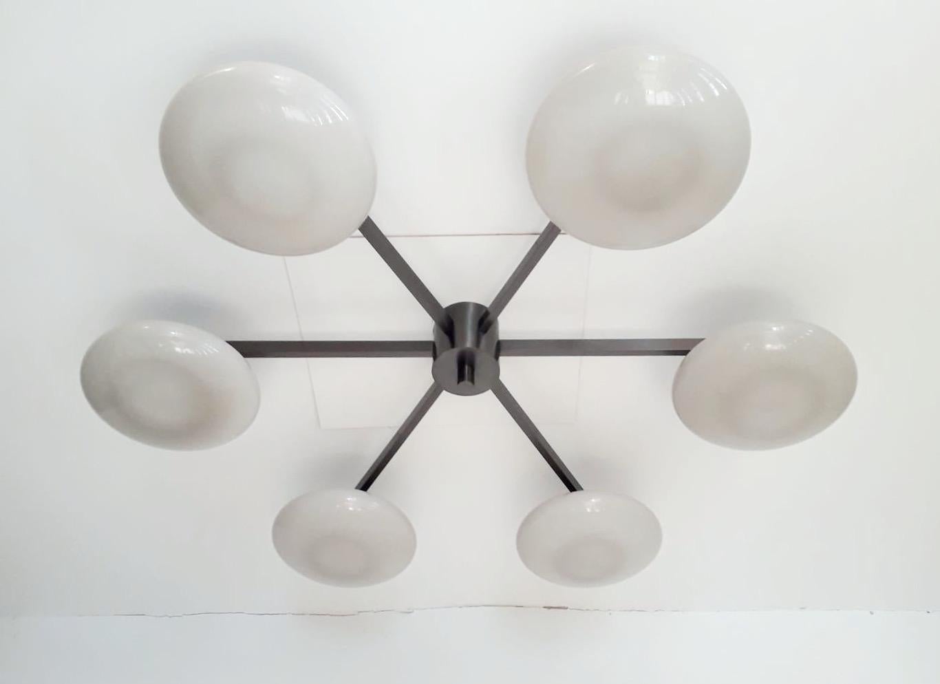 Italian Sei Shade Flush Mount / Sconce by Fabio Ltd For Sale