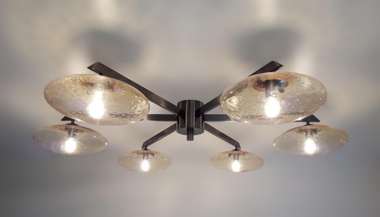 Blown Glass Sei Shade Flush Mount / Sconce by Fabio Ltd For Sale