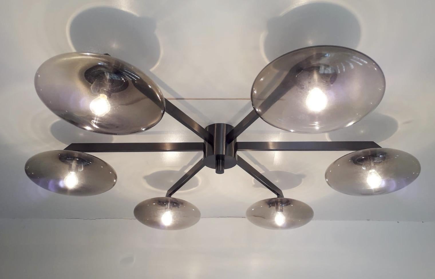 Blown Glass Sei Shade Flush Mount / Sconce by Fabio Ltd For Sale