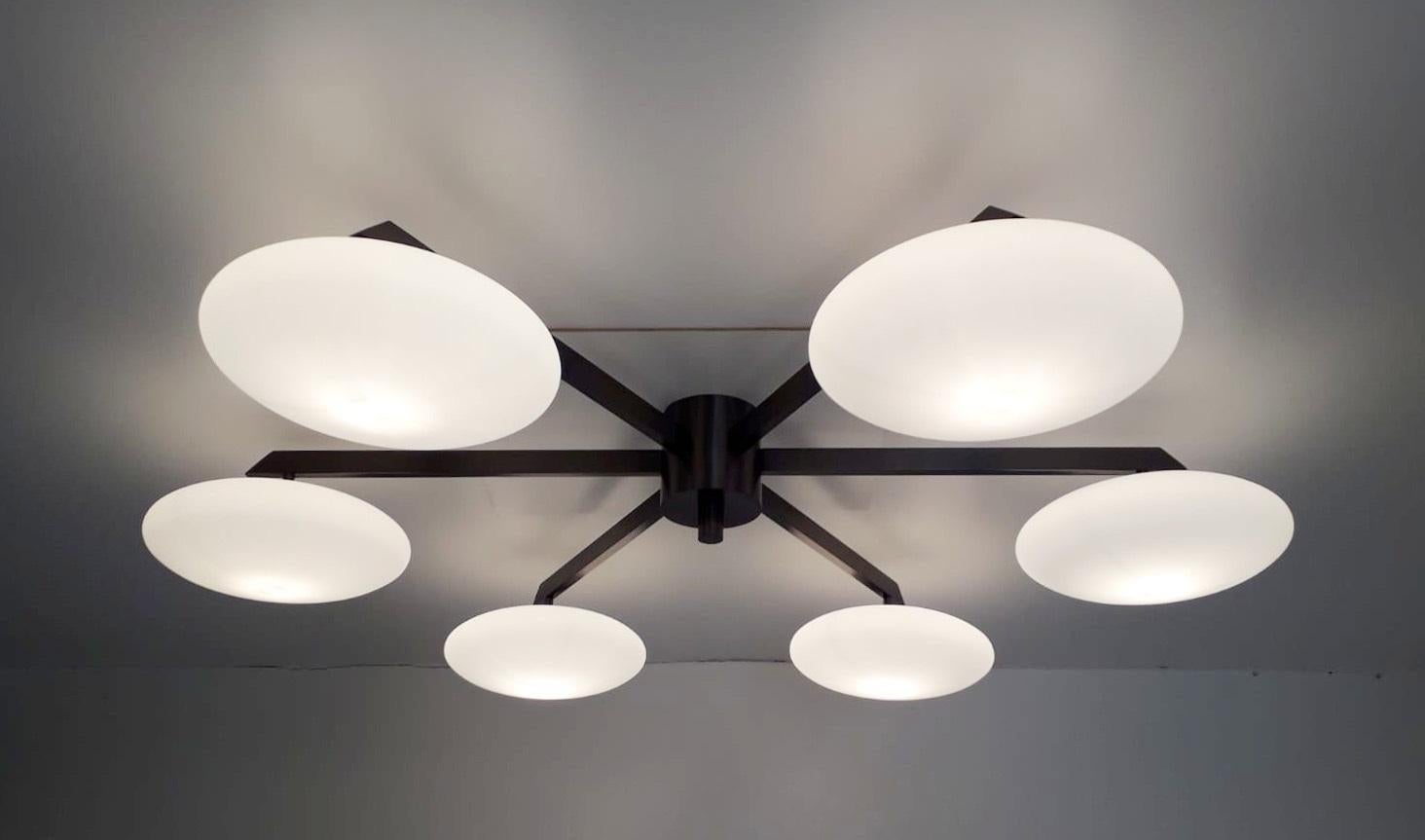 Blown Glass Sei Shade Flush Mount / Sconce by Fabio Ltd For Sale