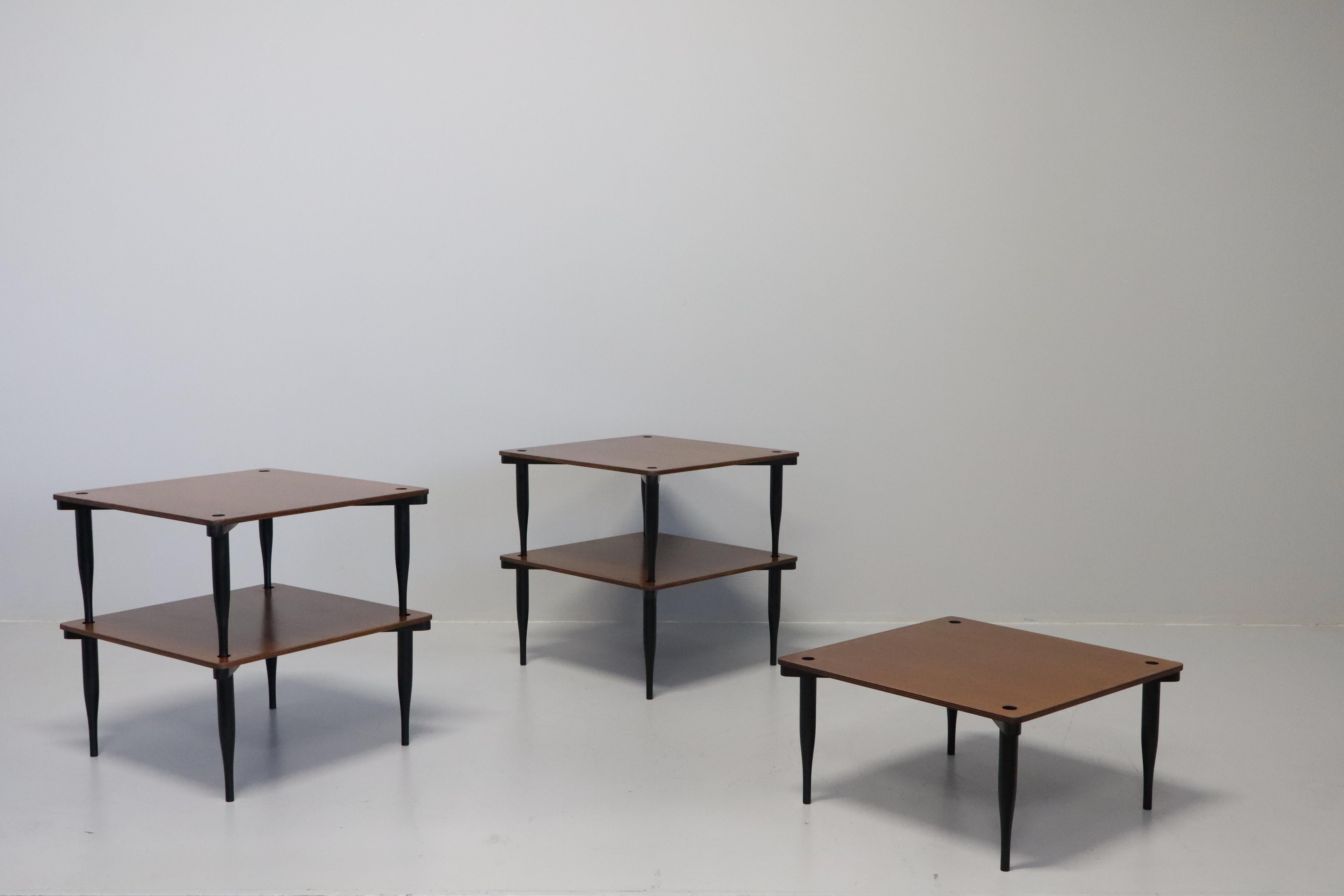 Six stackable 'T8' small tables by Vico Magistretti for Azucena, Italy, 1954 For Sale 4