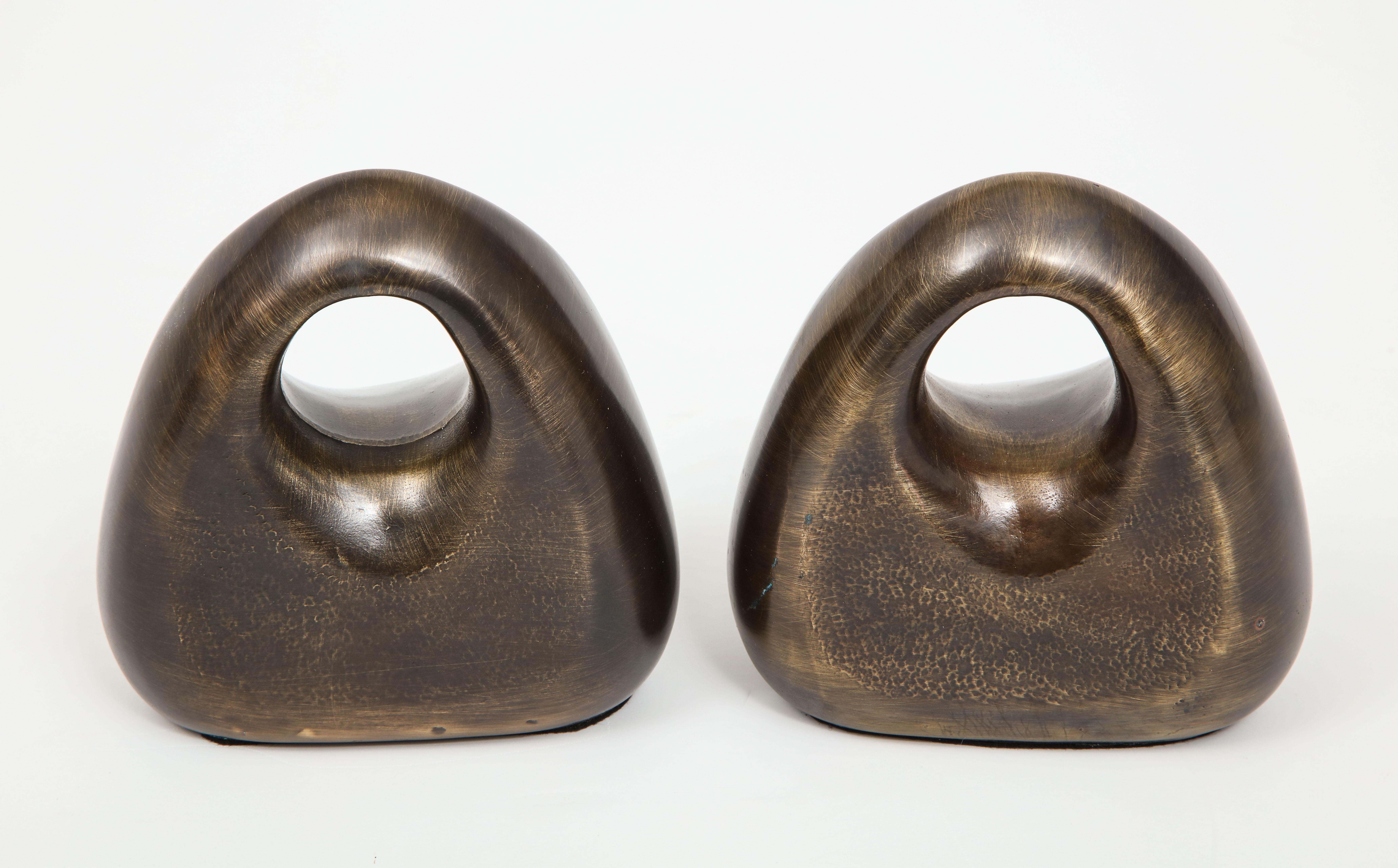 Seibel Gunmetal Orb Bookends In Good Condition In New York, NY