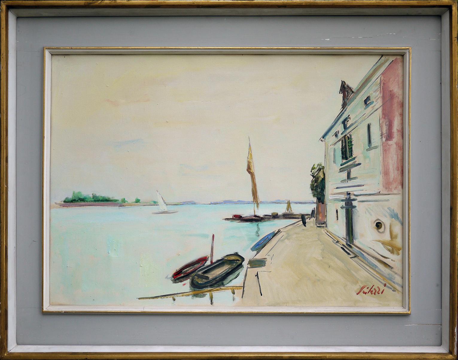 Venice

Measures: 48 cm x 68 cm (without frame) - oil on canvas 
18.9 in x 26.8 in (without frame)
Venice Landscape

Seibezzi Fioravante (Venice, 1906 - 1974)
He trained as a self-taught and adheres to the lagoon post-impressionism of