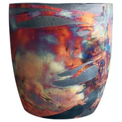 Seicho Raku Planter Pot Pottery - Carbon Copper - Handmade Ceramic