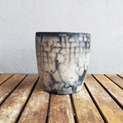 Seicho Raku Planter Pot Pottery - Smoked Raku - Handmade Ceramic