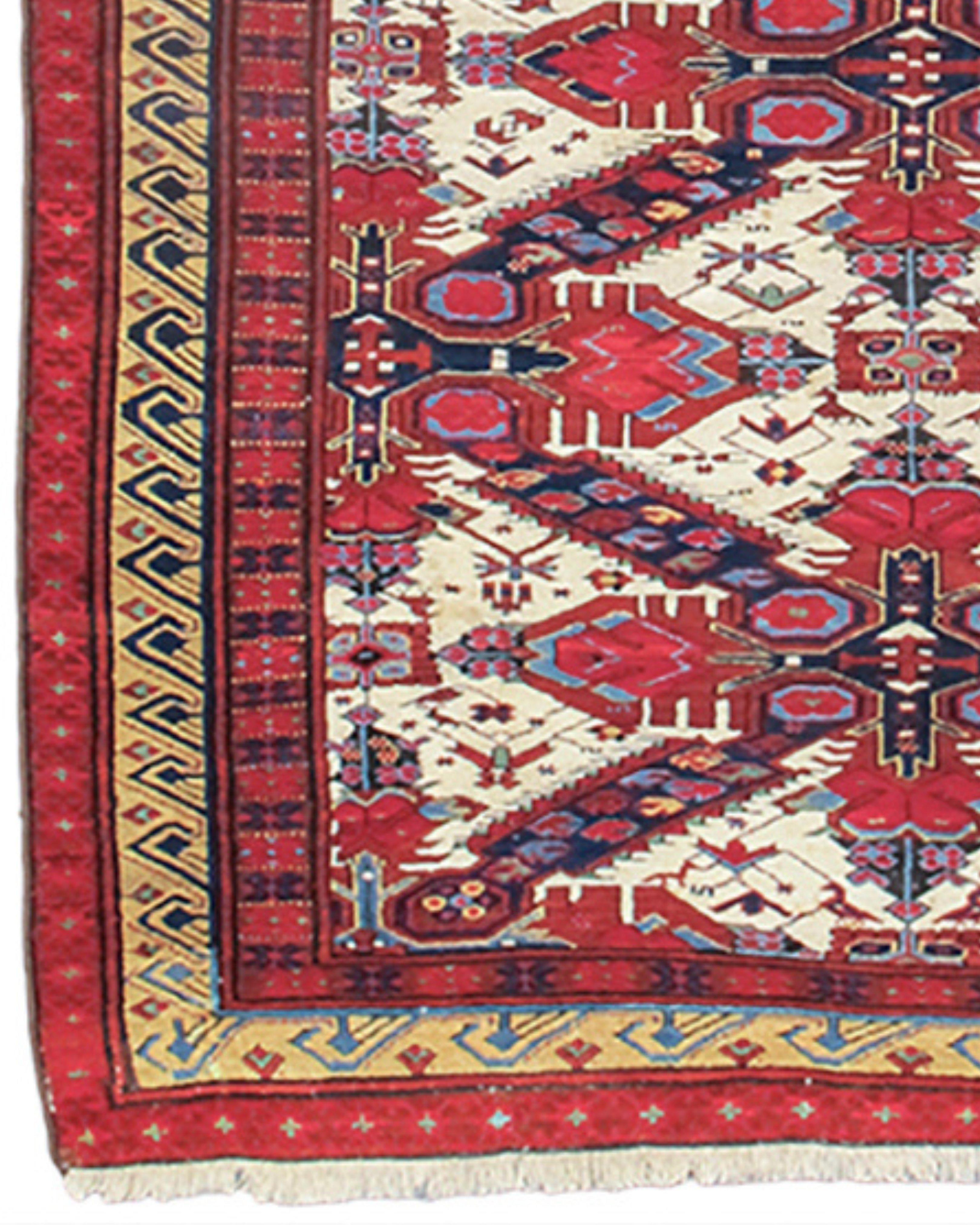 Hand-Knotted Seichor Kuba Rug, Early 20th Century For Sale