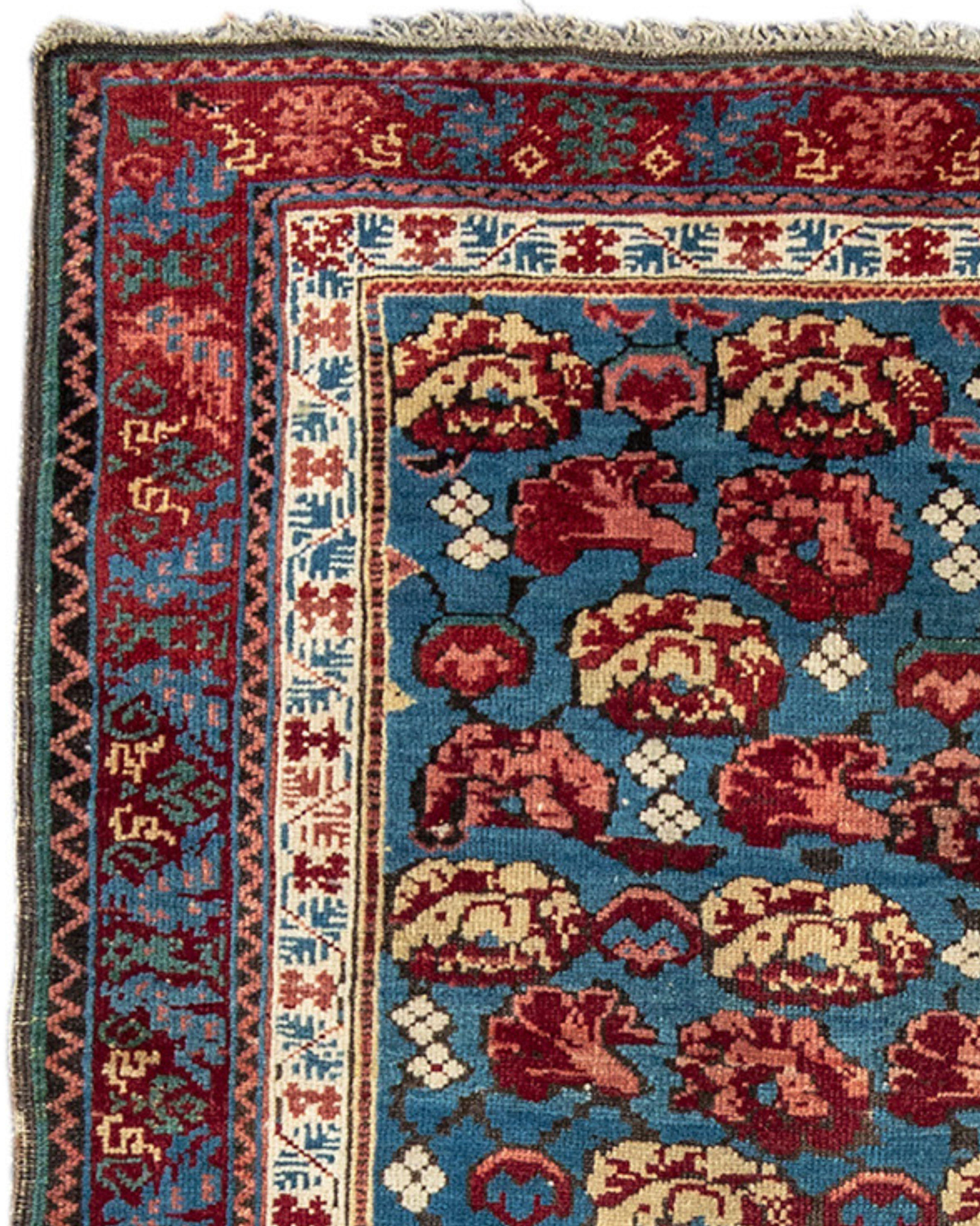 Hand-Knotted Seichour Kuba Rug, 19th Century For Sale