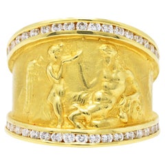 Seidangang 1.00 Ctw Diamond 18 Karat Gold Cupid Dionysus Band Ring