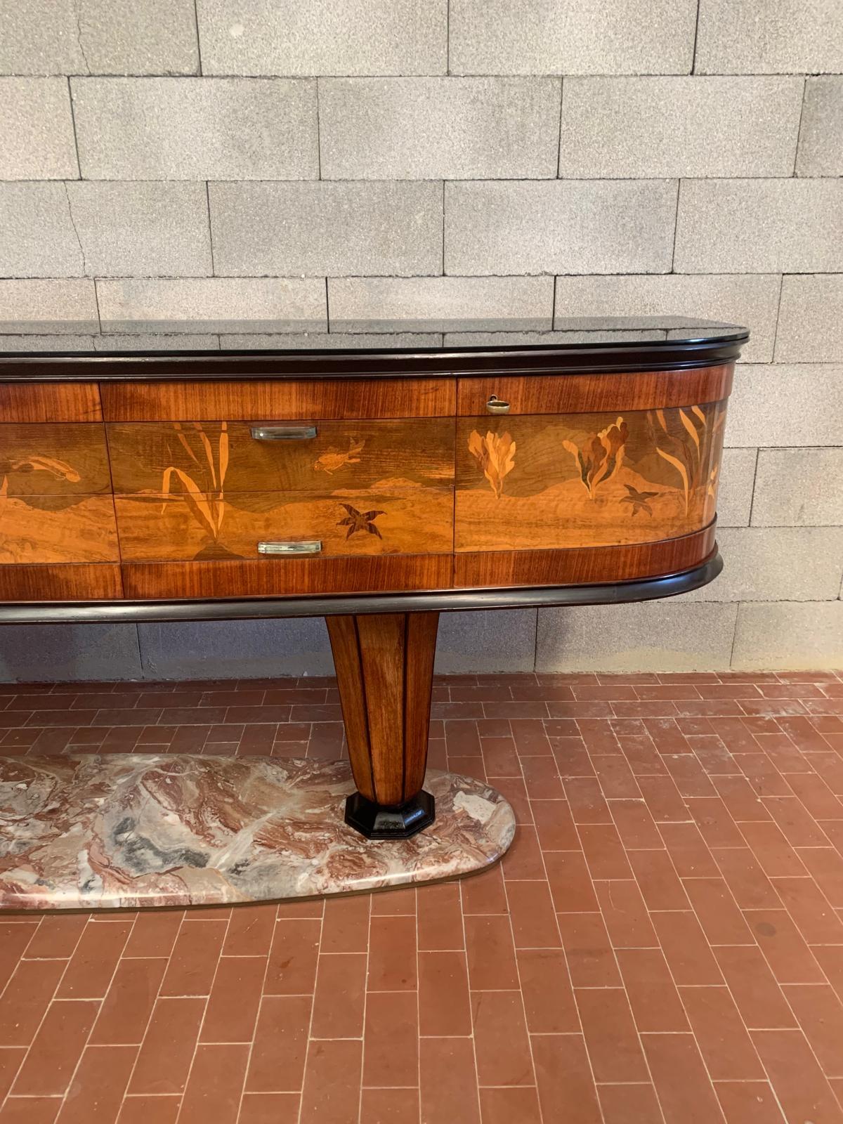 Buffet avec miroir par Dassi Mobili Moderni, années 1950, ensemble de 2 en vente 6