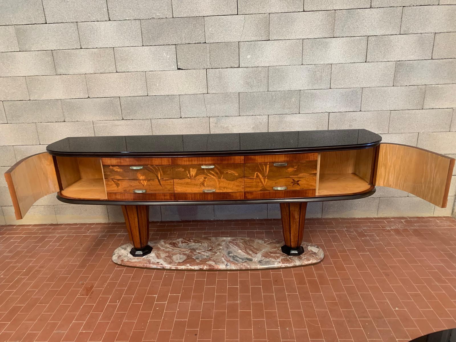 Buffet avec miroir par Dassi Mobili Moderni, années 1950, ensemble de 2 en vente 7