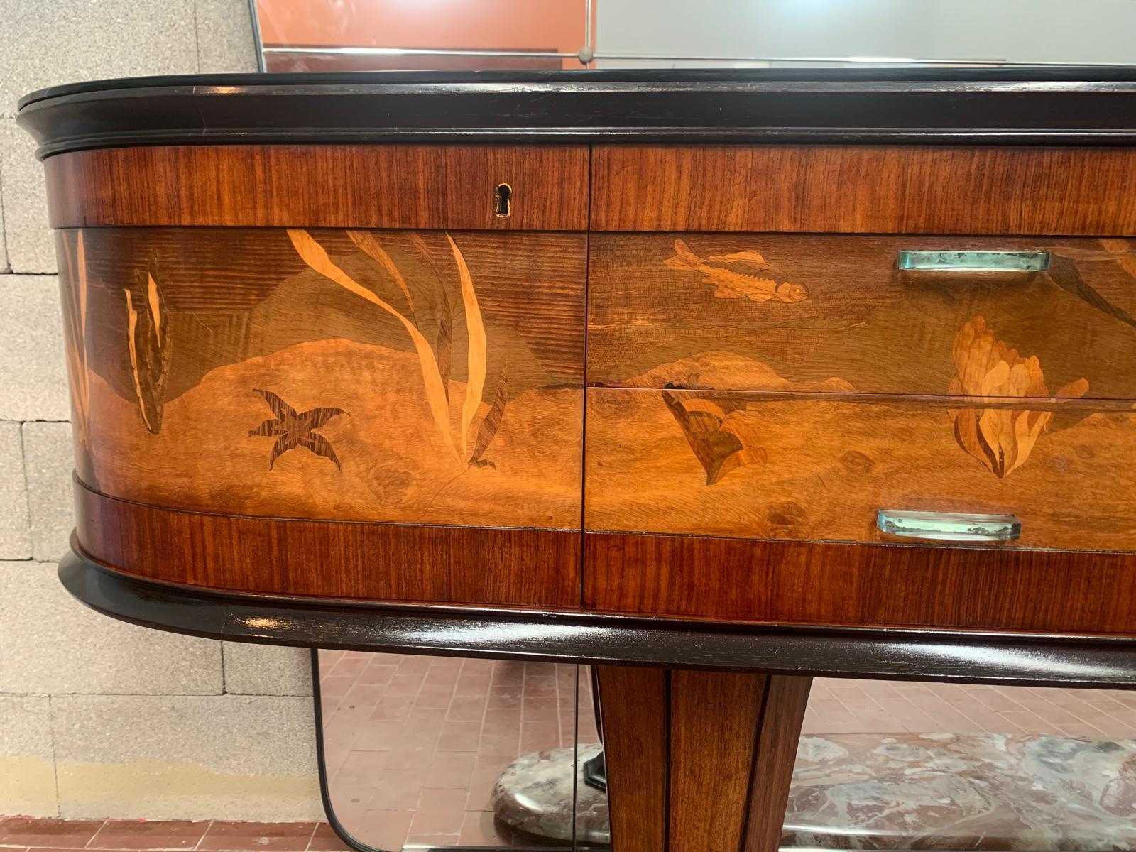 Buffet avec miroir par Dassi Mobili Moderni, années 1950, ensemble de 2 en vente 2