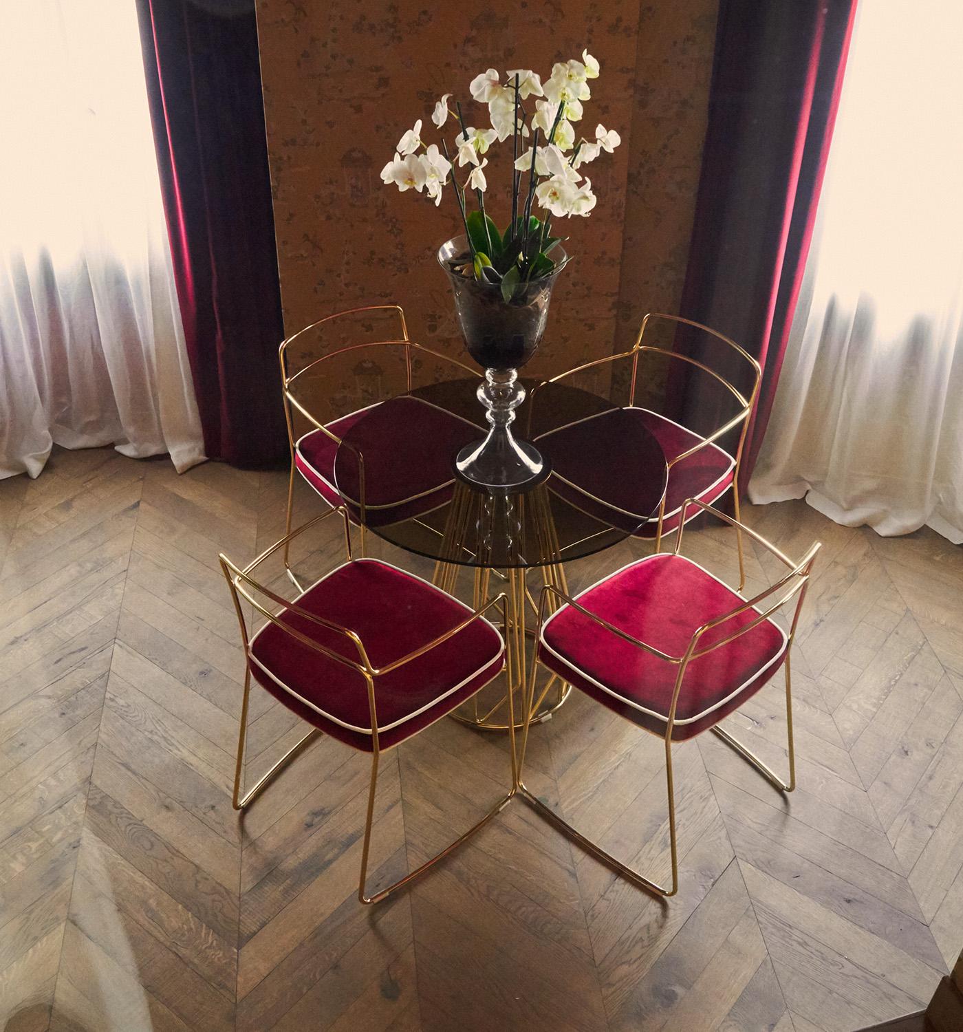 Acier Greene & Greene Gold Armchair Made in Italy by enricogirotti edizioni en vente