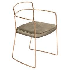 Seidecimi green Minimalist Gold Armchair Made in Italy by enricogirotti edizioni