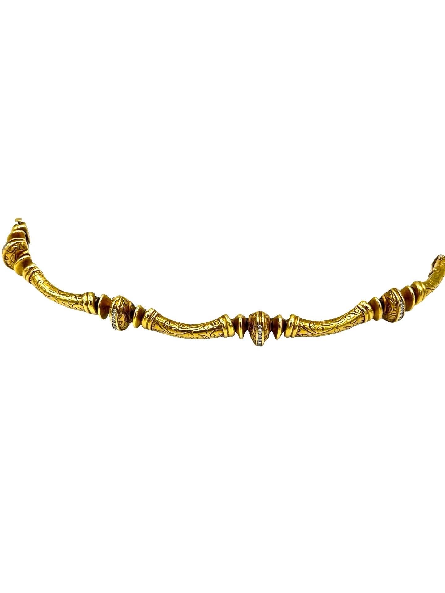 Rétro Seiden Gang Bracelet de la collection Laurel en or jaune 18 carats en vente
