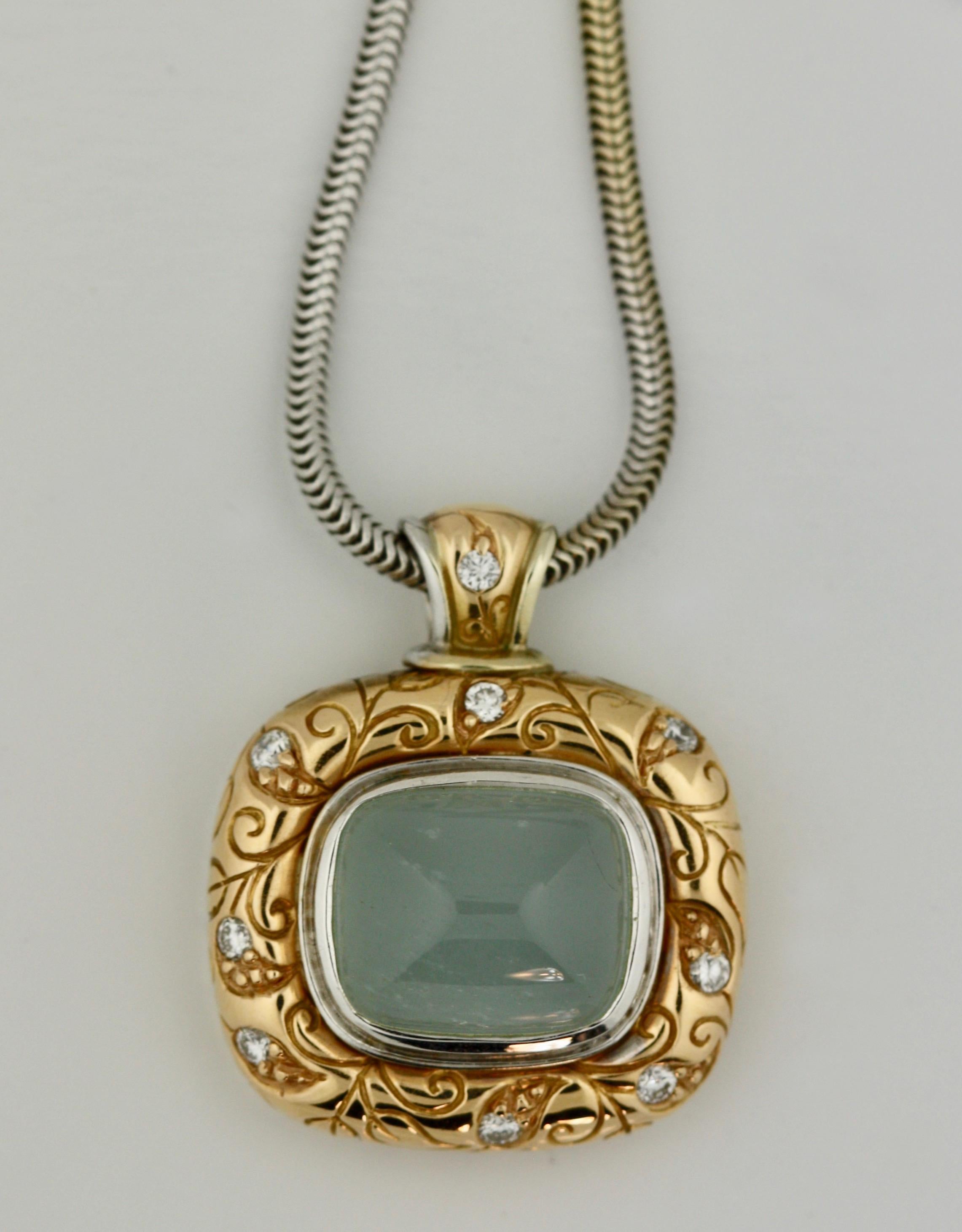 Seiden-Gang, Gem-Set Pendant Accompanied with a Gold Necklace Pendant Signed In Good Condition In Palm Beach, FL