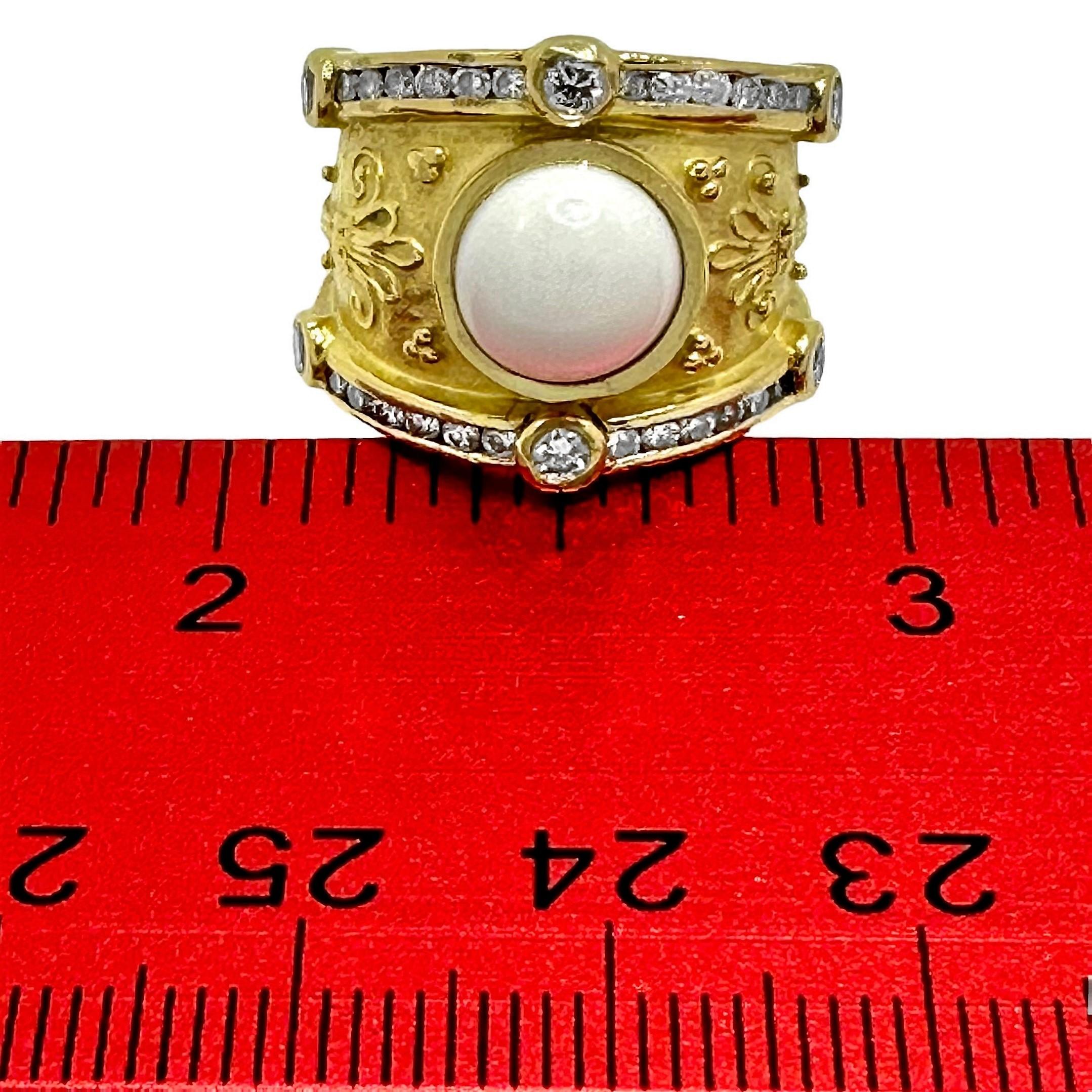 Women's Seiden Gang Gold, Diamond and White Onyx Fashion Ring