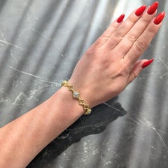 SeidenGang 1,00 CTW Diamant 18 Karat zweifarbiges Gold Vintage Kleeblatt-Armband