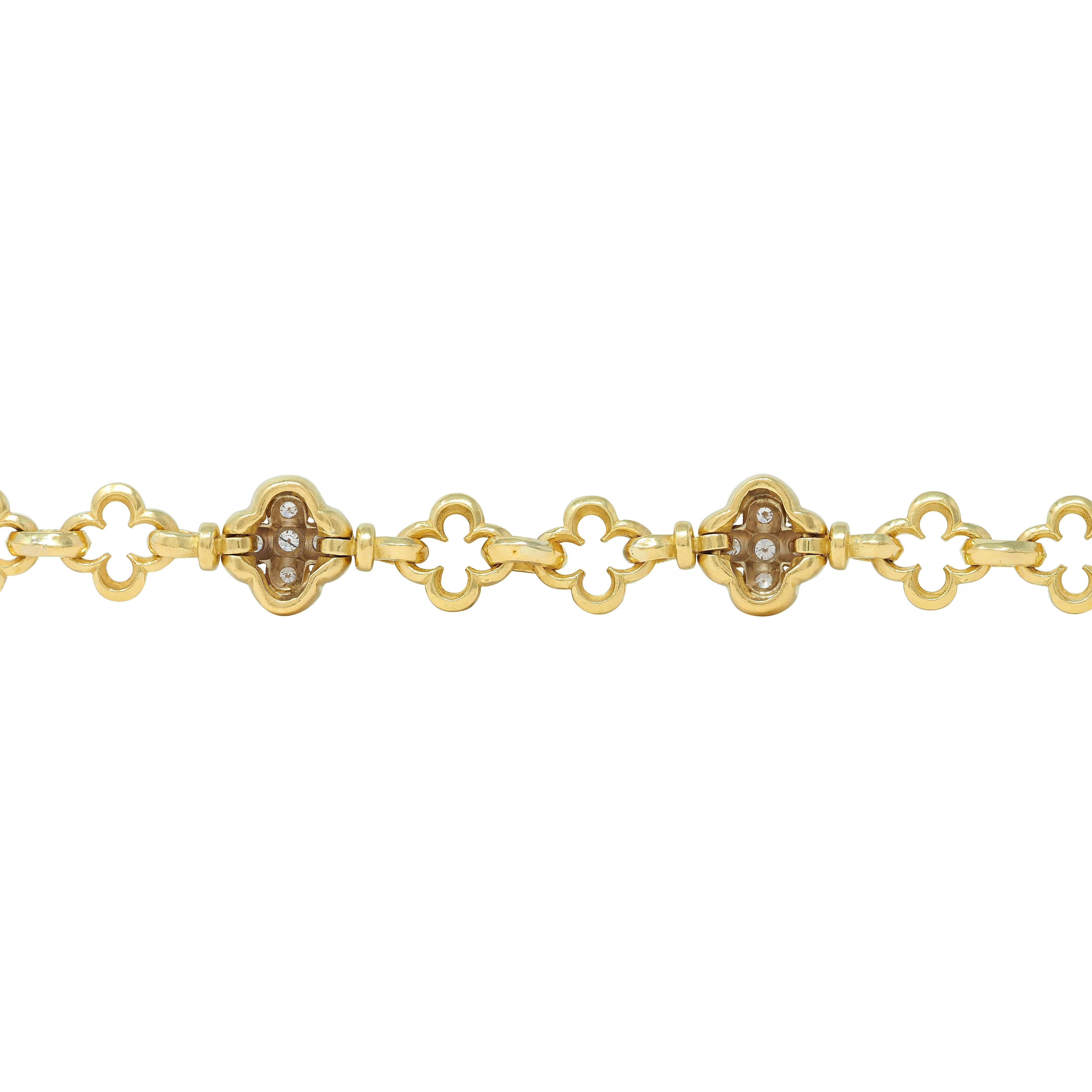SeidenGang Bracciale con Trifoglio d'epoca in oro 18 carati bicolore con diamante da 1,00 CTW in vendita 2