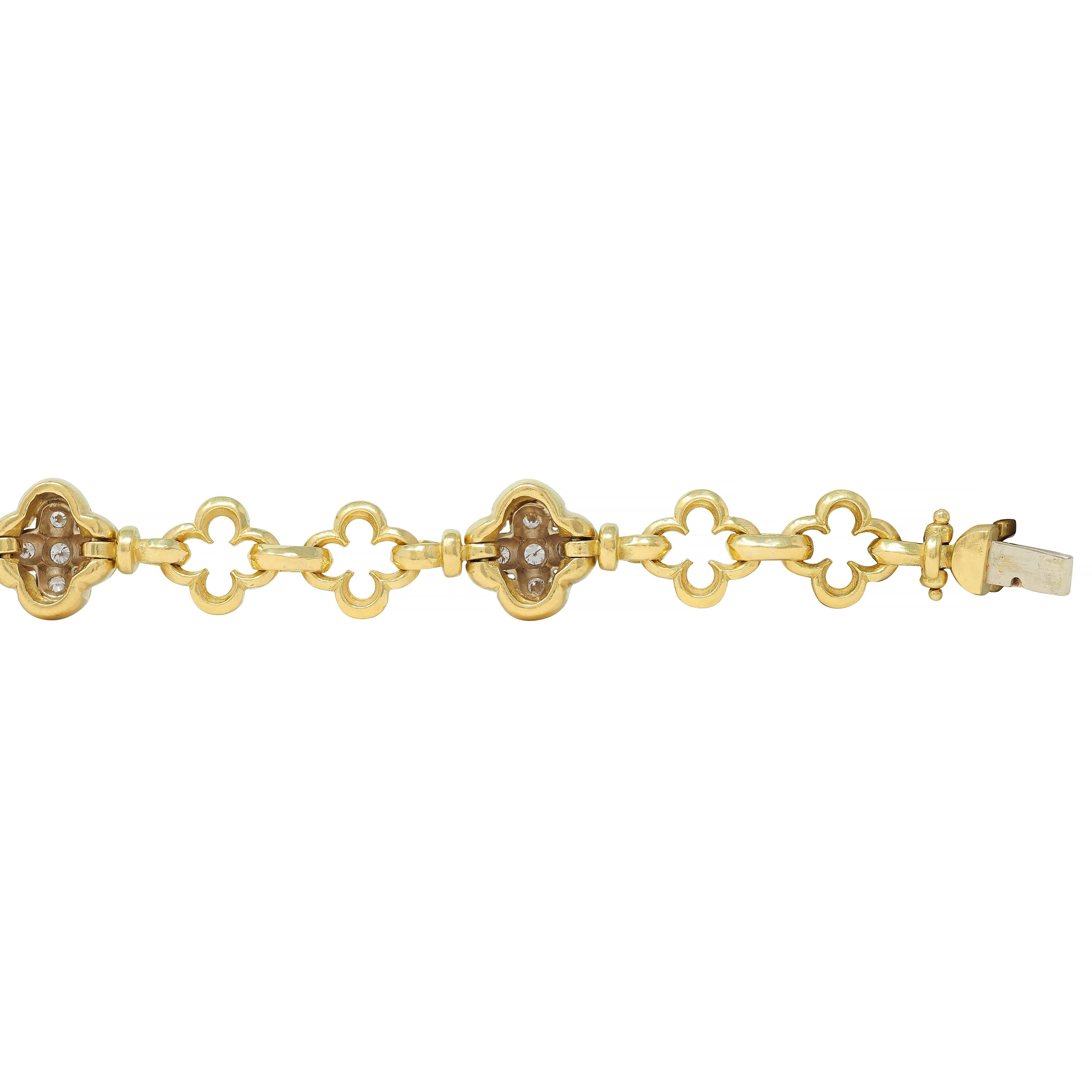 SeidenGang Bracciale con Trifoglio d'epoca in oro 18 carati bicolore con diamante da 1,00 CTW in vendita 3