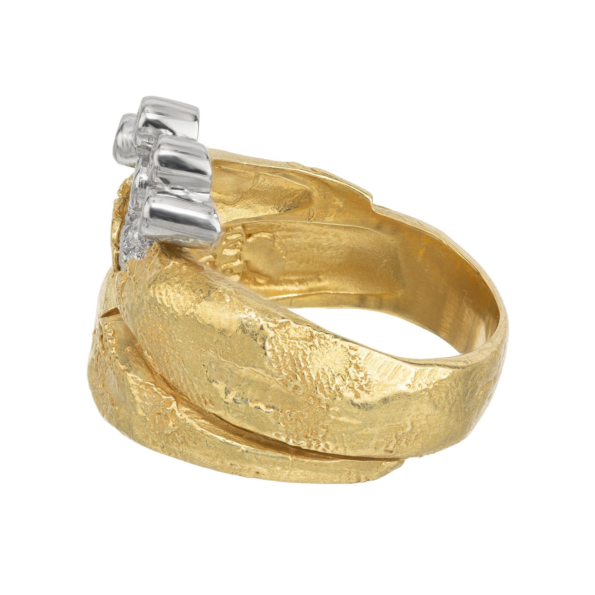 SeidenGang Bague de cocktail Odyssey en or jaune platine avec diamant de 0,15 carat Excellent état - En vente à Stamford, CT
