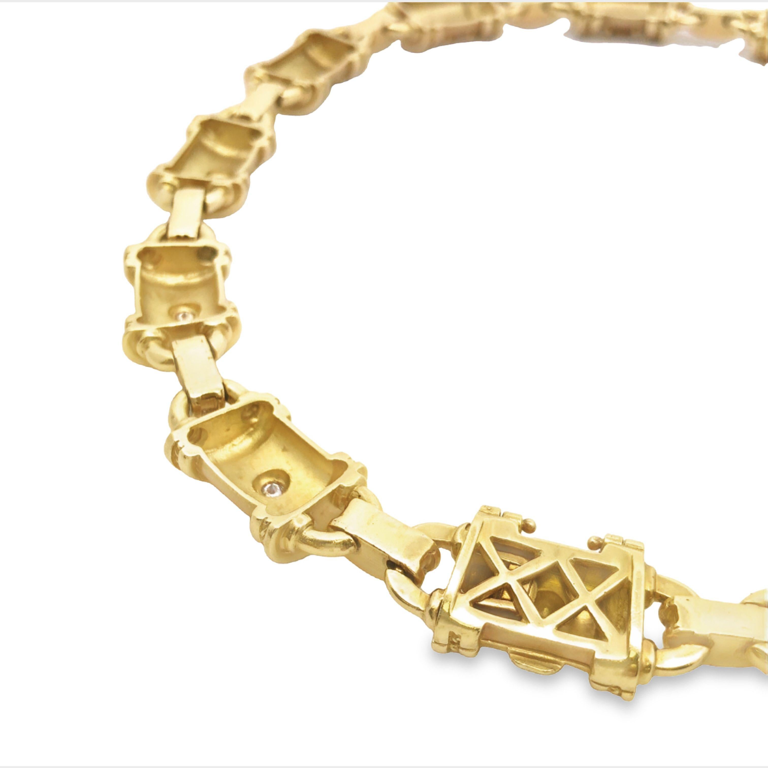Seidengang-Halskette aus 18 Karat Gelbgold mit 77 runden Diamanten im Zustand „Gut“ im Angebot in Bridgewater, NJ