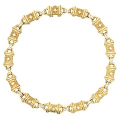 Seidengang-Halskette aus 18 Karat Gelbgold mit 77 runden Diamanten
