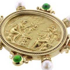 SeidenGang 18 Karat Yellow Gold Gem-Set Athens Intaglio Brooch