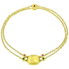 Vintage SeidenGang 18 Karat Yellow Gold Tourmaline Pendant Necklace
