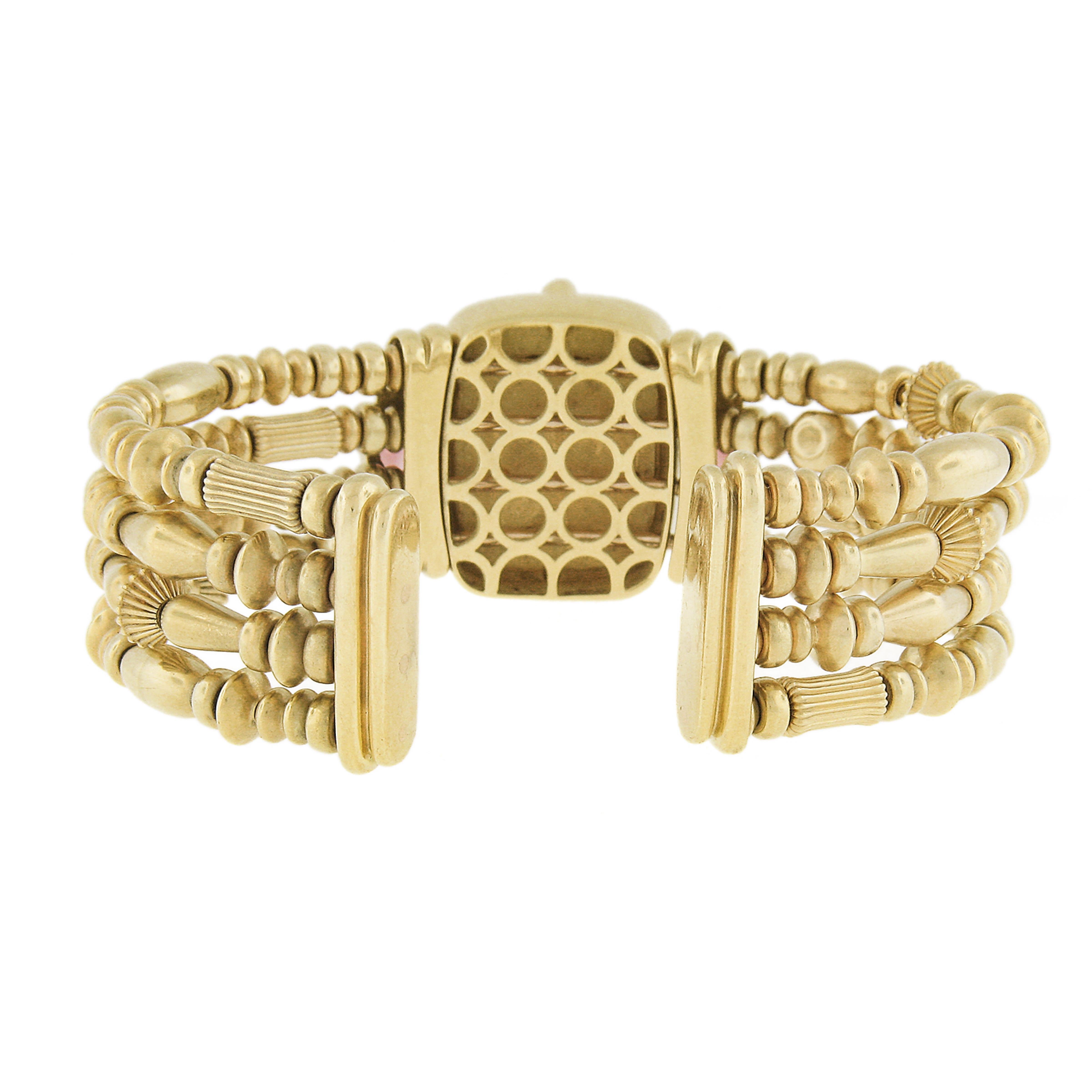 Seidengang Bracelet manchette ouverte en or 18 carats avec diamants et tourmaline entaillés Excellent état - En vente à Montclair, NJ