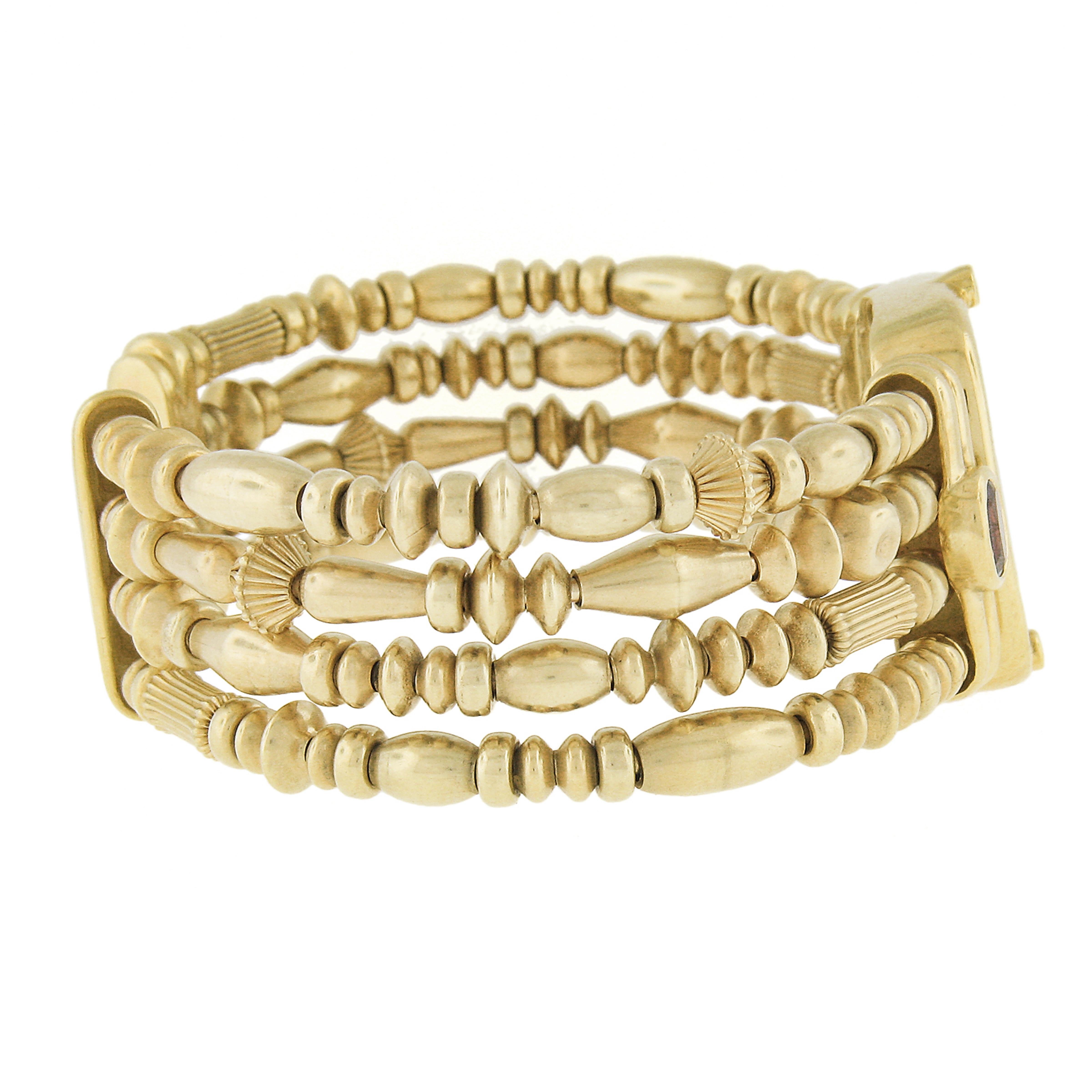 Seidengang Bracelet manchette ouverte en or 18 carats avec diamants et tourmaline entaillés en vente 1