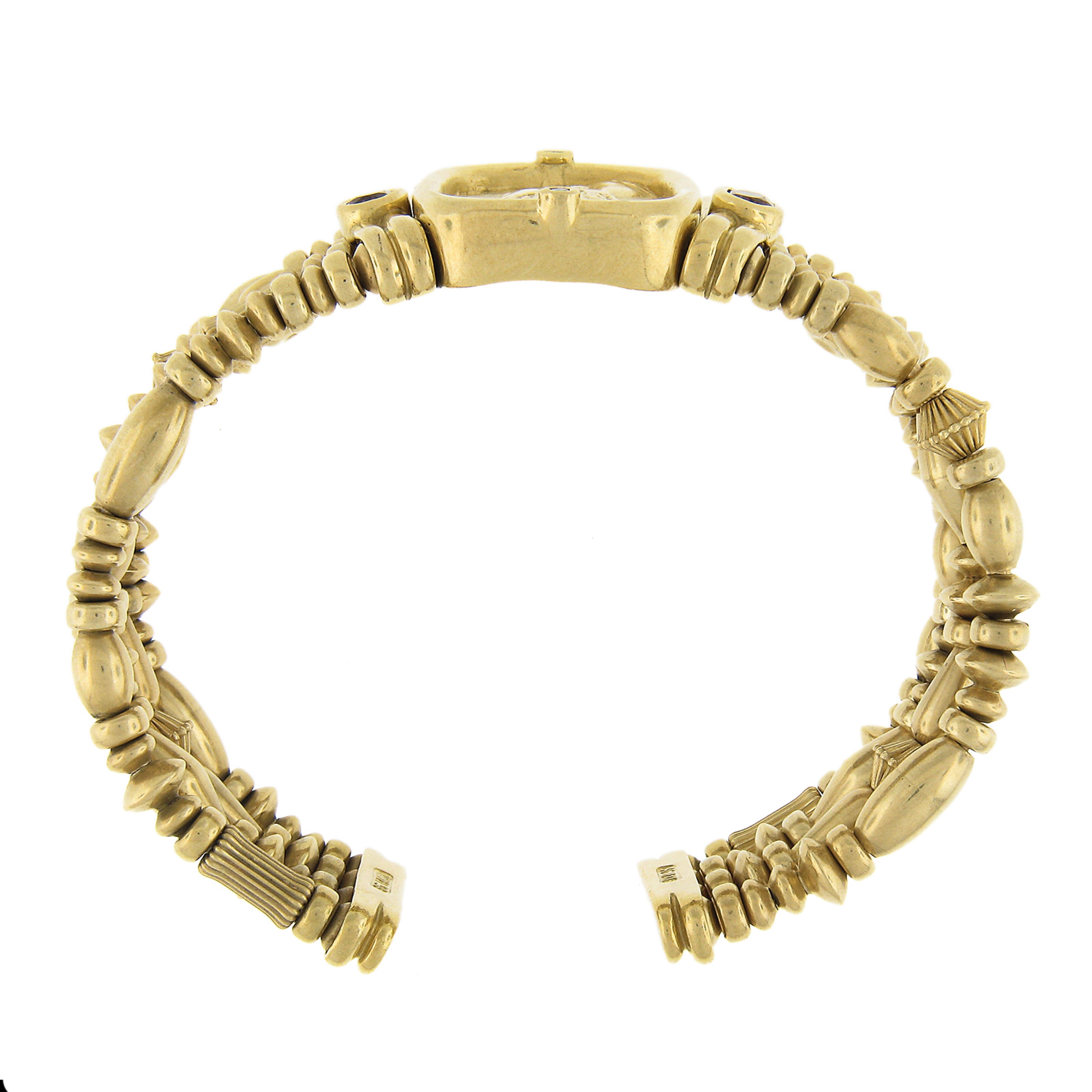 Seidengang Bracelet manchette ouverte en or 18 carats avec diamants et tourmaline entaillés en vente 2