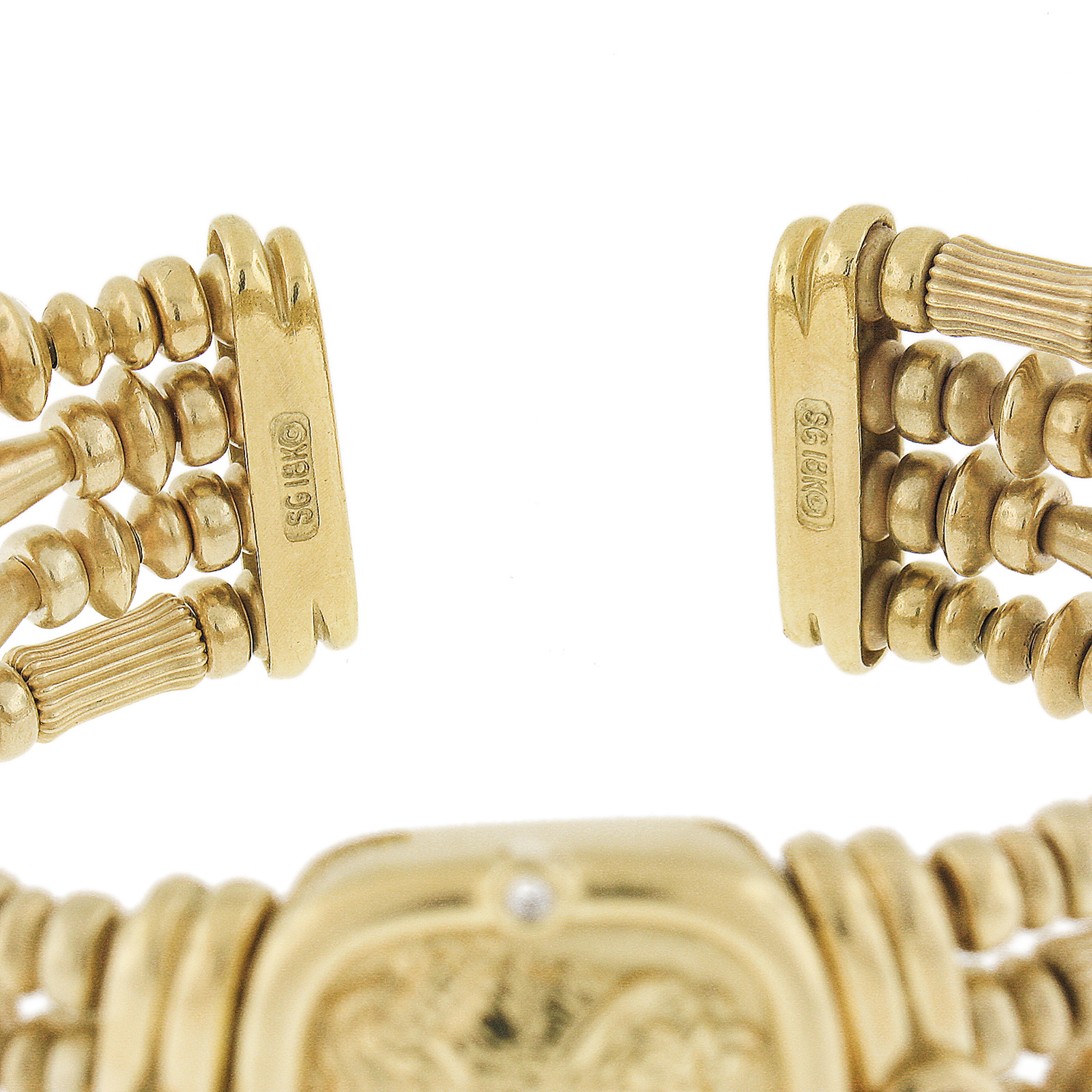 Seidengang Bracelet manchette ouverte en or 18 carats avec diamants et tourmaline entaillés en vente 3