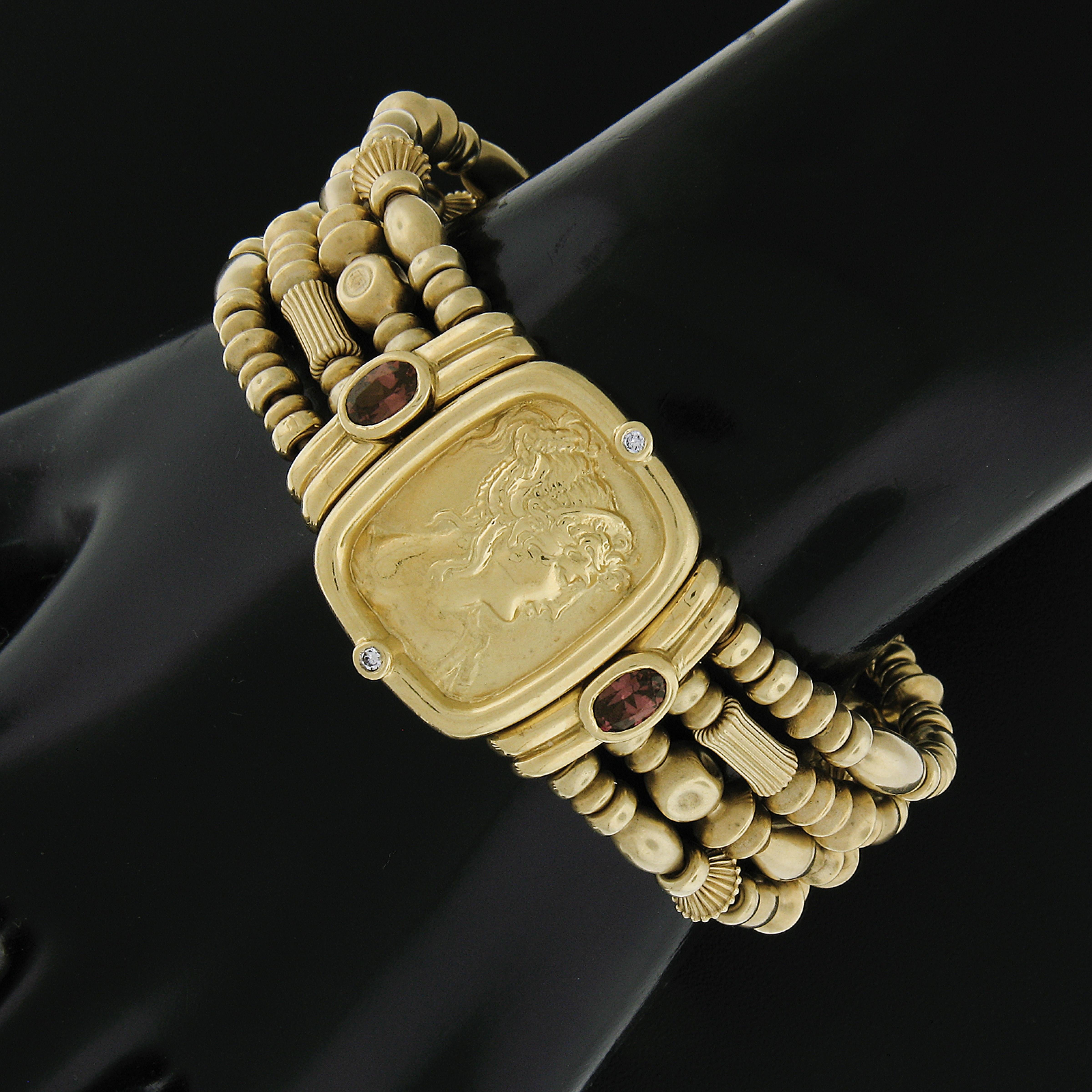 Seidengang Bracelet manchette ouverte en or 18 carats avec diamants et tourmaline entaillés en vente 4