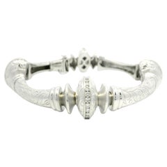 SeidenGang, bracciale in oro bianco 18 carati con diamanti incisi e doppia finitura, A Link