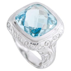 SeidenGang Anillo de oro blanco de 18 quilates con diamantes y topacio SG09-051926