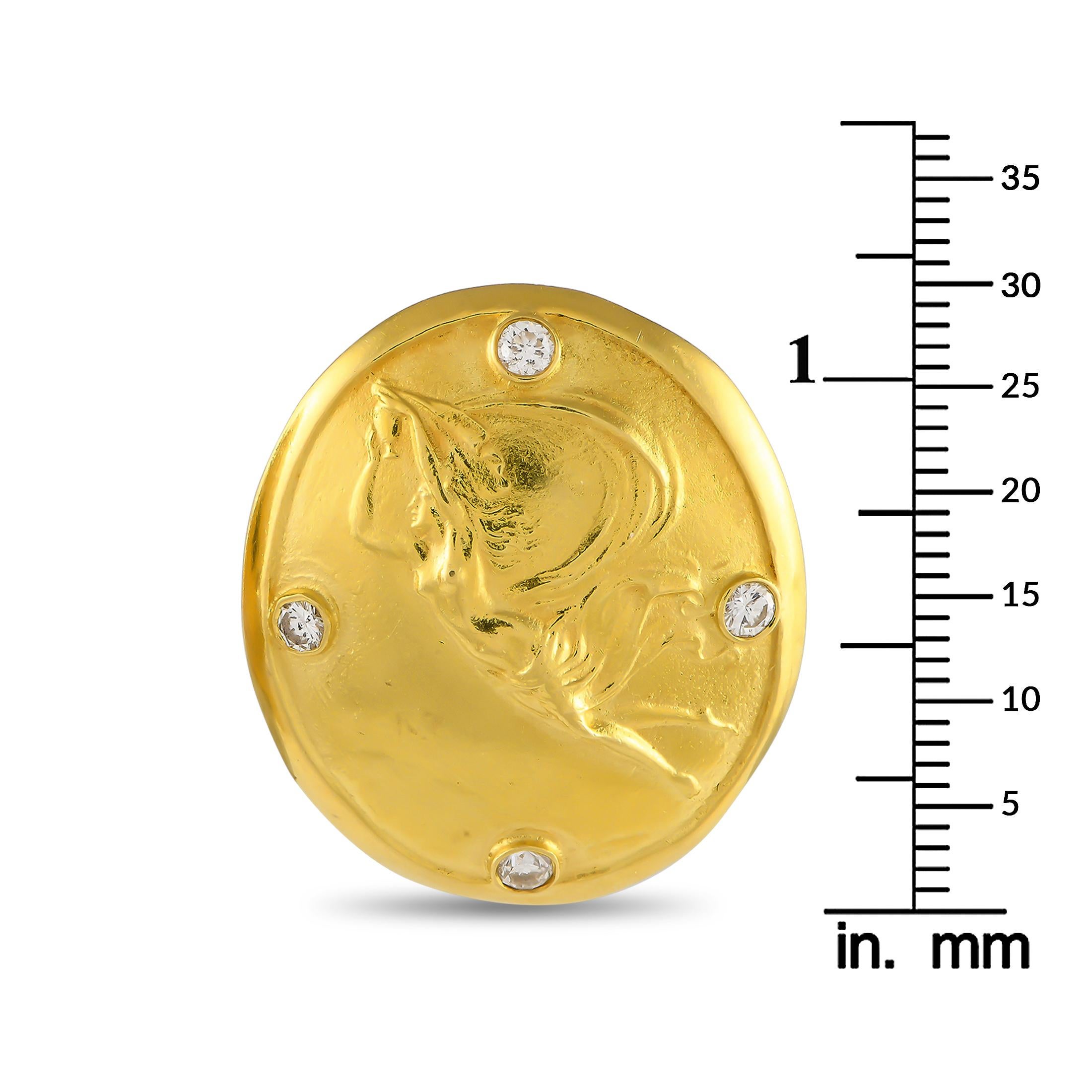 Round Cut SeidenGang 18K Yellow Gold 0.50ct Diamond Clip-On Earrings